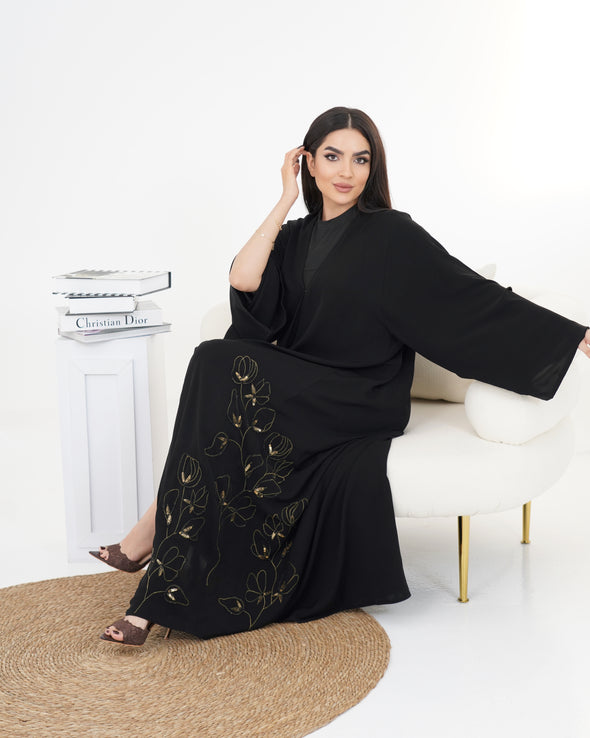 Gold Flower Abaya